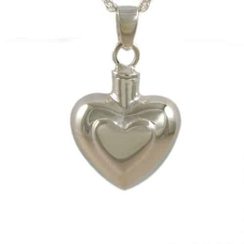 Item #C215HSV-50 STERLING SILVER DOUBLE HEART PENDANT