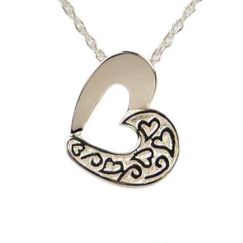 Item#C441HSV-50 STERLING SILVER SIDEWAYS HEART PENDANT