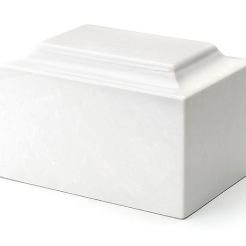 snow white Cultured Marble Cremation Urn